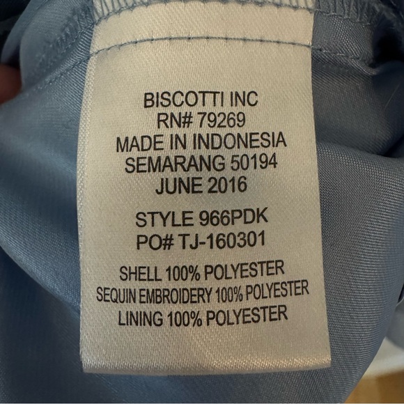 BISCOTTI Blue Sequin Tiered Special Occasion Dress Fancy Party Size 12 - Picture 14 of 16